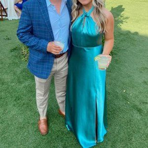 Show Me Your MuMu Maxi Halter Satin Bridesmaid Dress